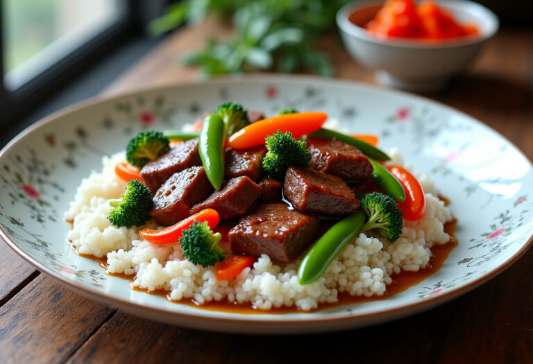 Delicious Beef Stir Fry with Rice recipe - step by step cooking guide