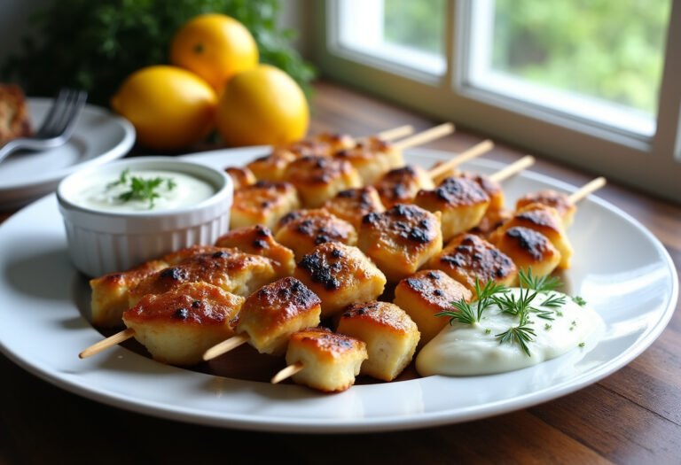 Delicious Greek Lemon Chicken Skewers with Tzatziki Sauce recipe - step by step cooking guide