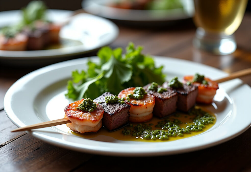 Grilled Surf & Turf Skewers with Chimichurri