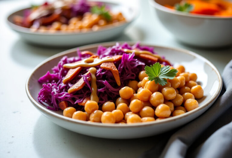 Delicious Roasted Veggie & Chickpea Bowls with Maple Dijon Tahini Dressing recipe - step by step cooking guide