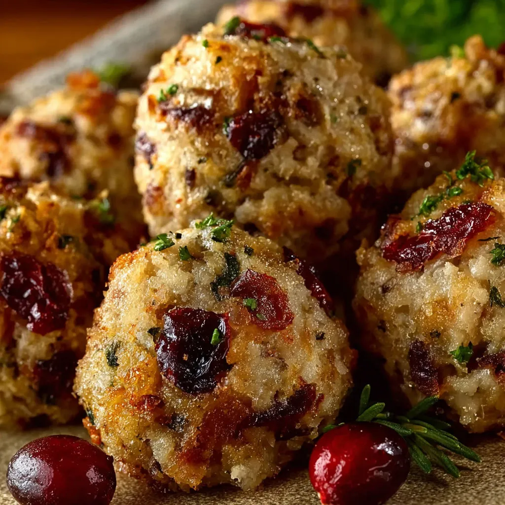 Cranberry Turkey Stuffing Bites