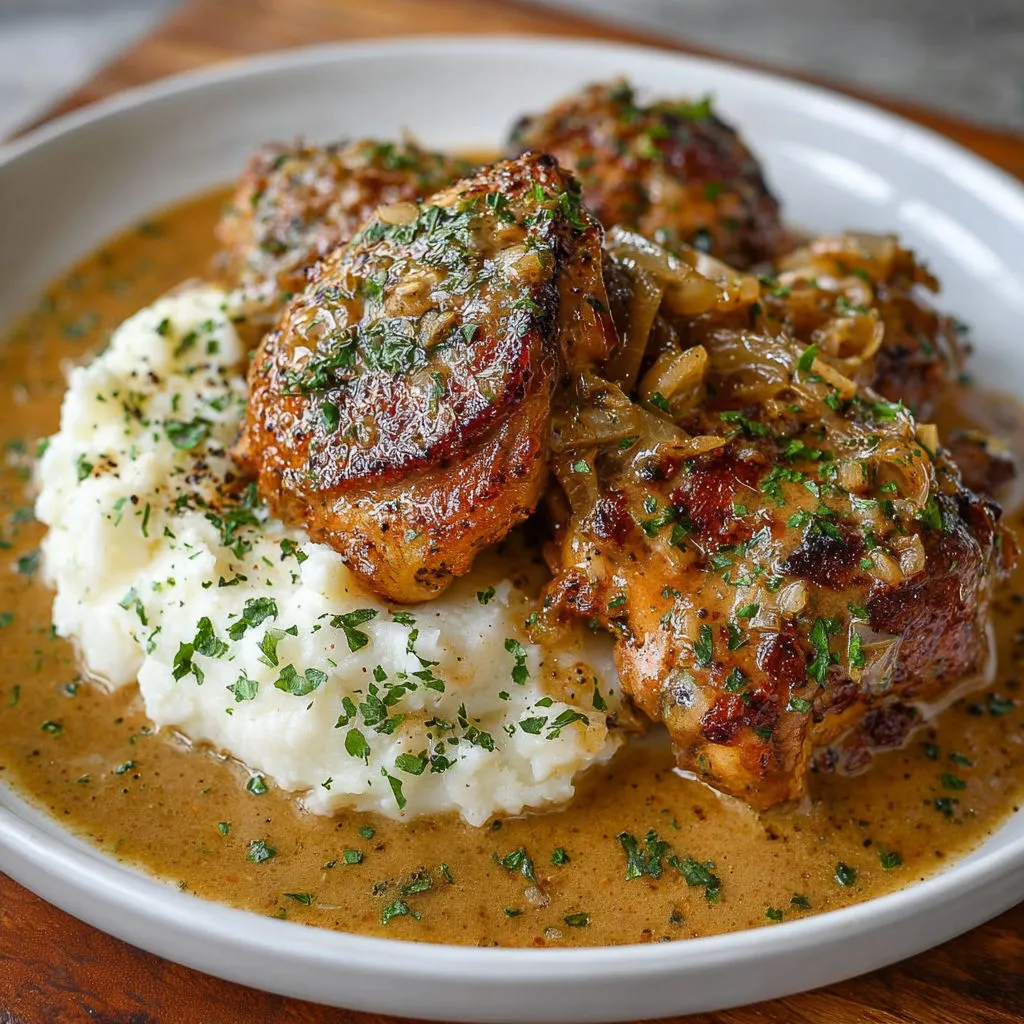 Savory Smothered Chicken Thighs with Rich Gravy