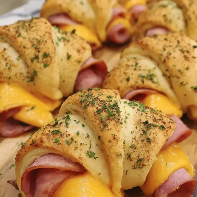 Cheesy Ham Crescent Roll-Ups