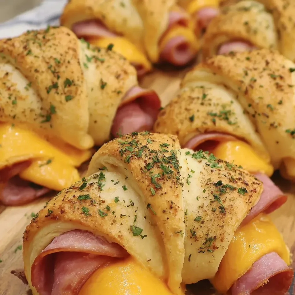 Cheesy Ham Crescent Roll-Ups
