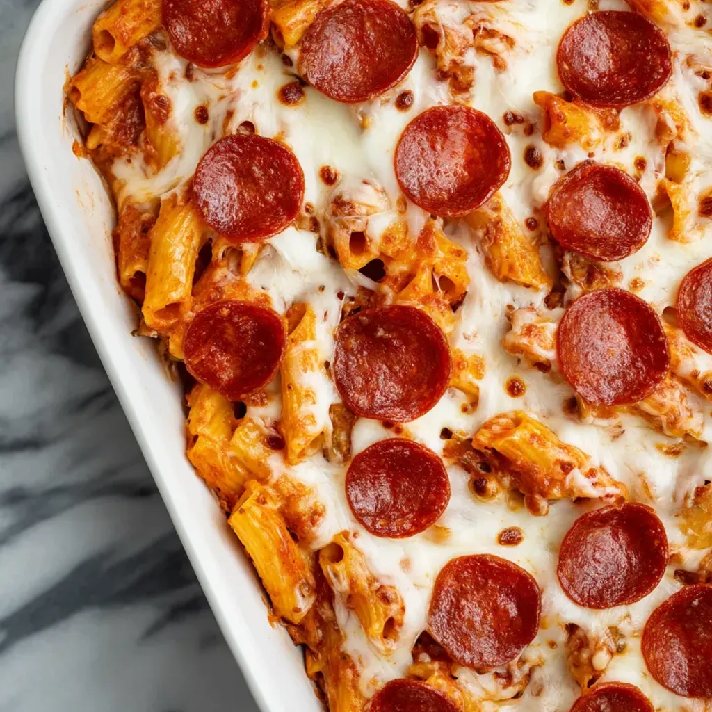 Cheesy Pizza Pasta Bake Recipe