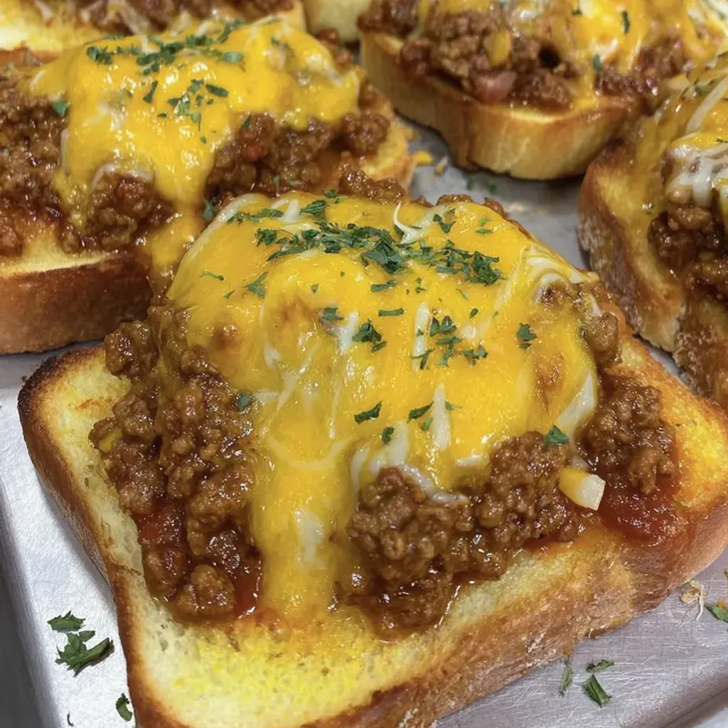 Cheesy Sloppy Joe Garlic Toast Recipe