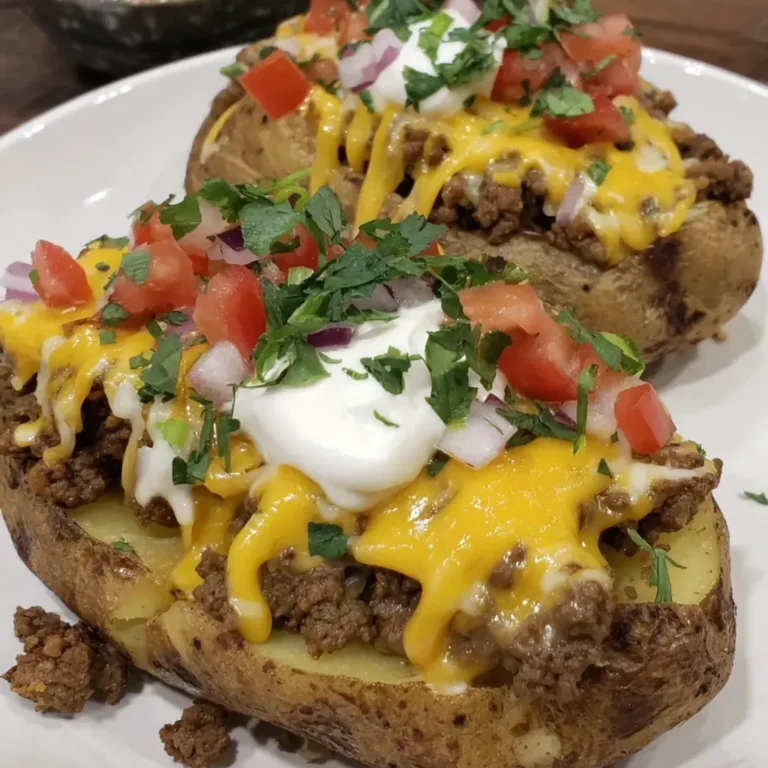 Cheesy Taco Stuffed Baked Potatoes