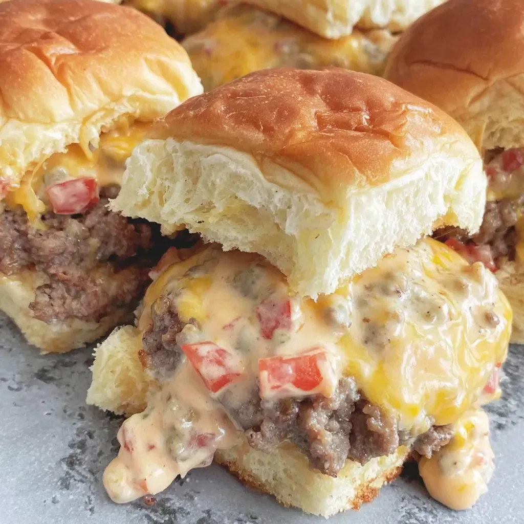 Cheesy Velveeta Cheeseburger Sliders with Savory Beef Patties