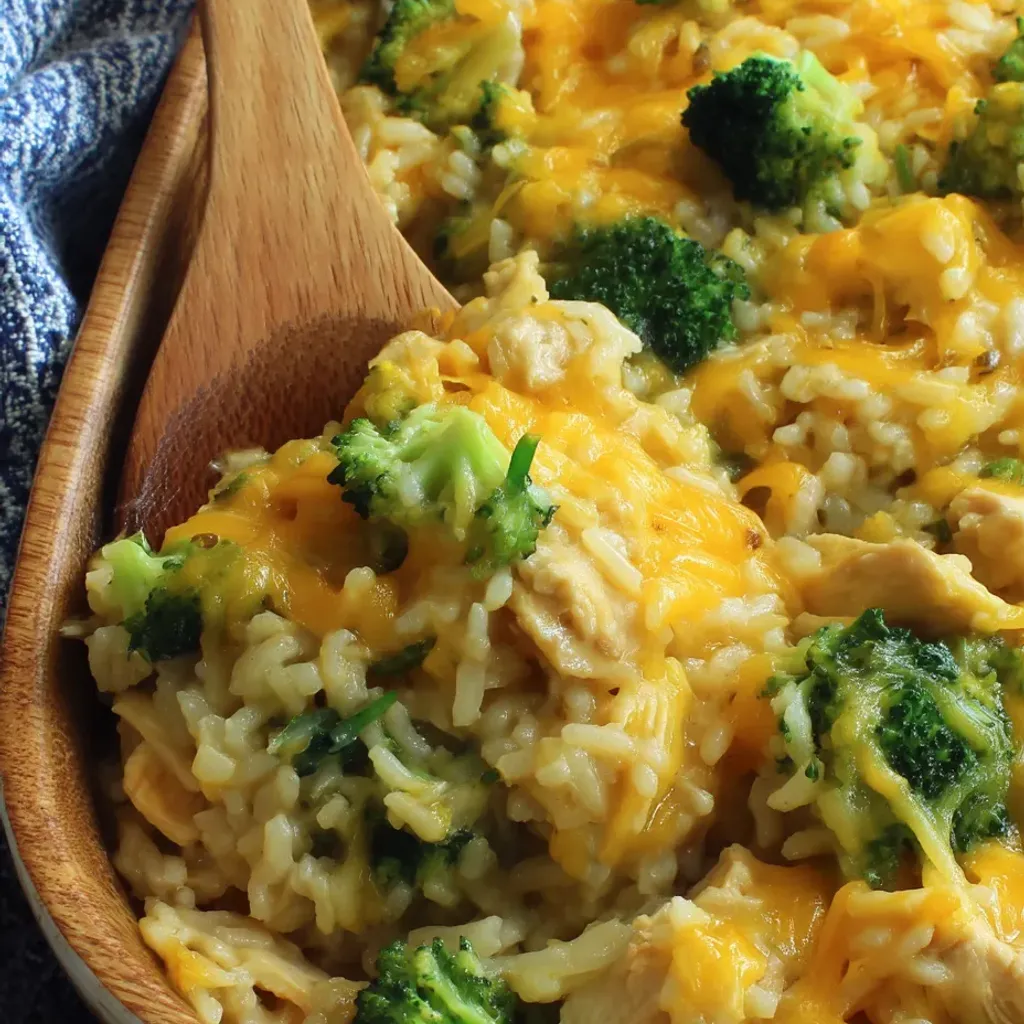 Creamy Chicken Broccoli Rice Bake
