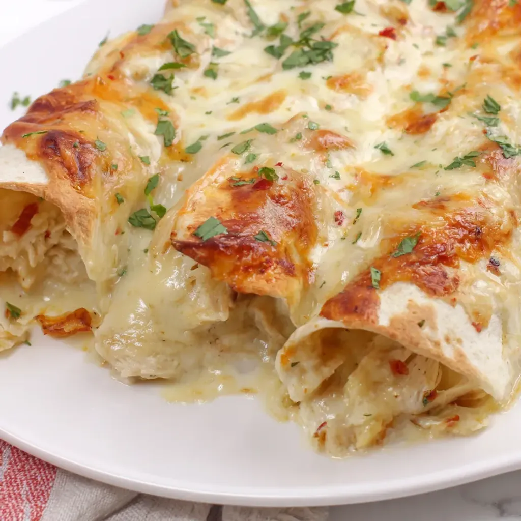 Creamy White Chicken Enchiladas Recipe
