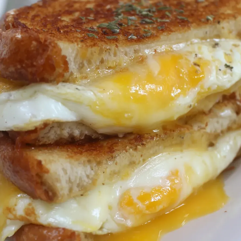 Crispy Grilled Cheese with Fried Egg