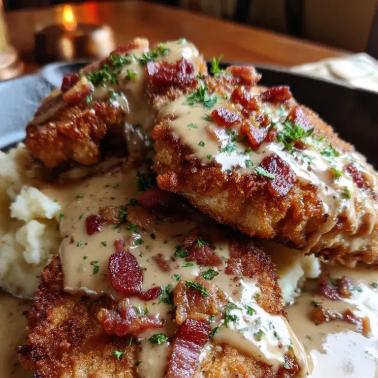 Crispy Pork Chops with Bacon Gravy: Country-style Recipe