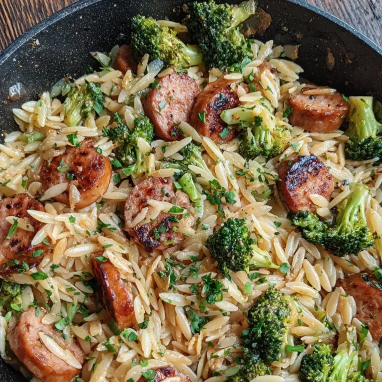 Delicious Chicken Sausage Broccoli Orzo Recipe
