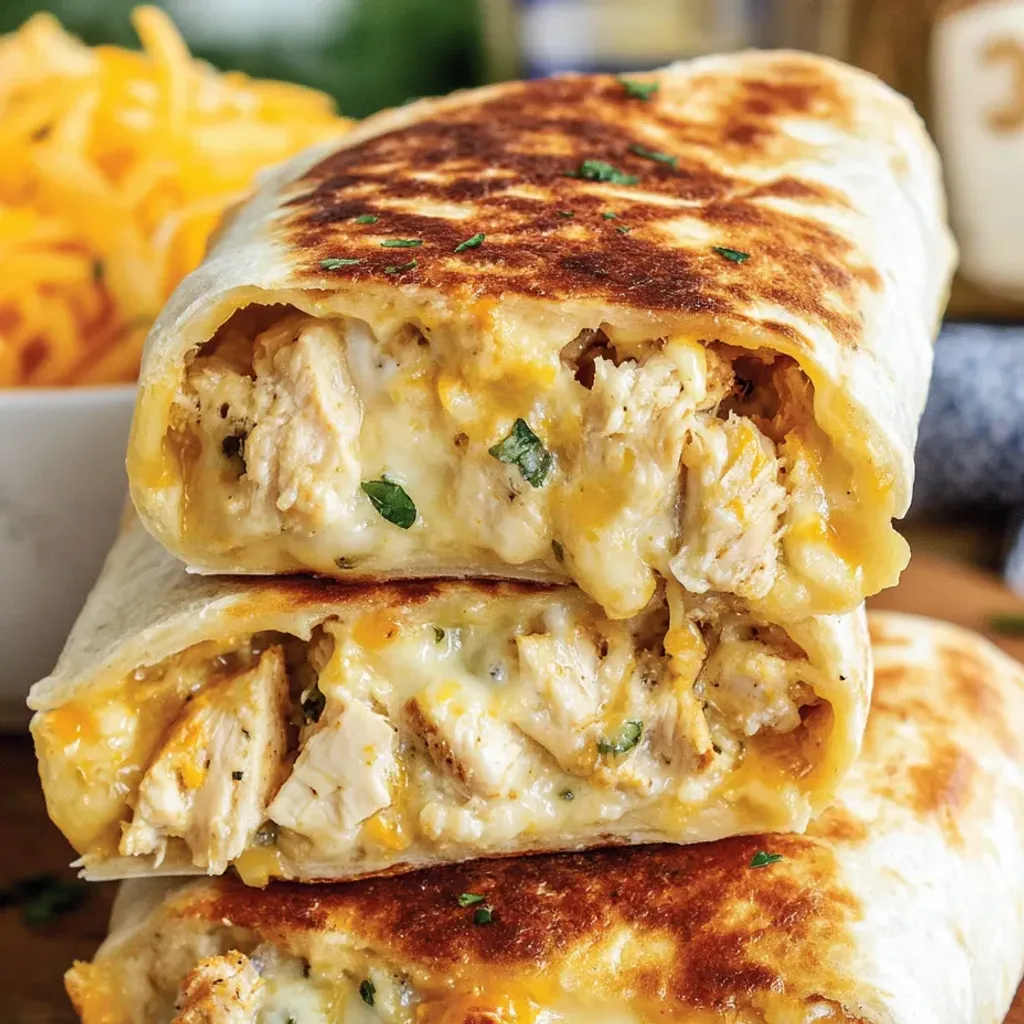 Garlic Chicken Wraps with Cheesy Goodness
