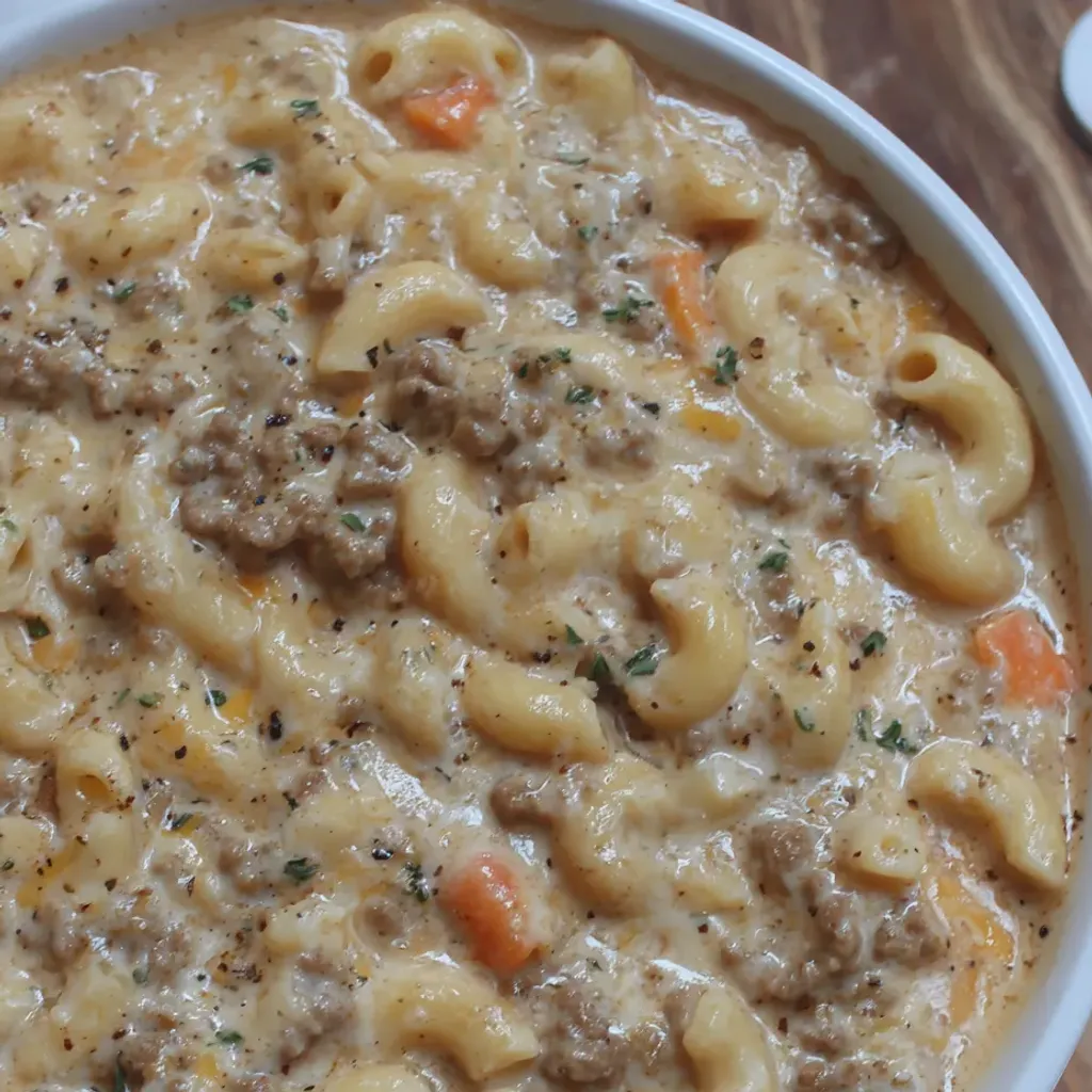 Hearty Cheeseburger Macaroni Soup Recipe