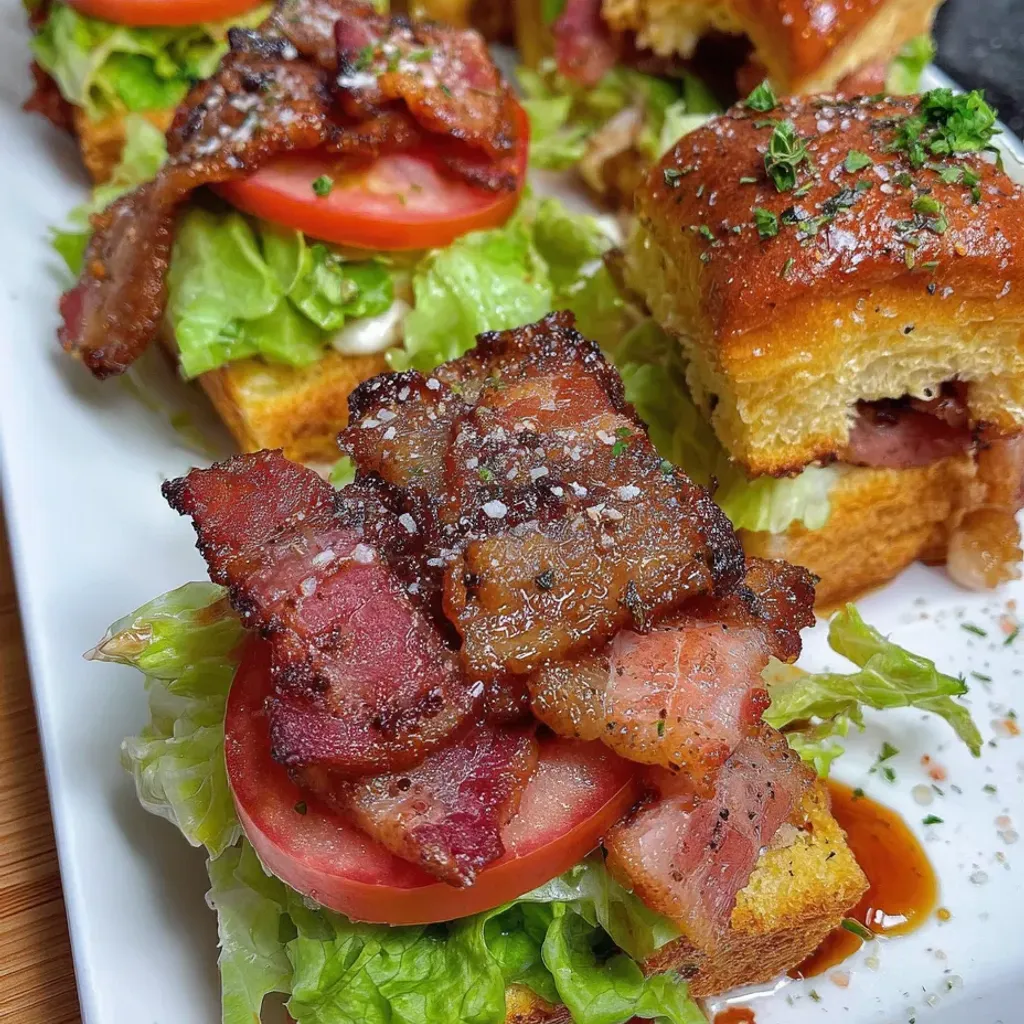 Irresistible Candied Bacon BLT Sliders
