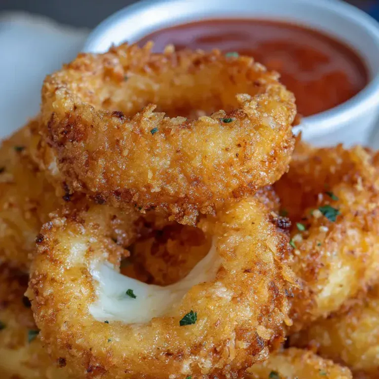 Irresistible Cheesy Onion Rings