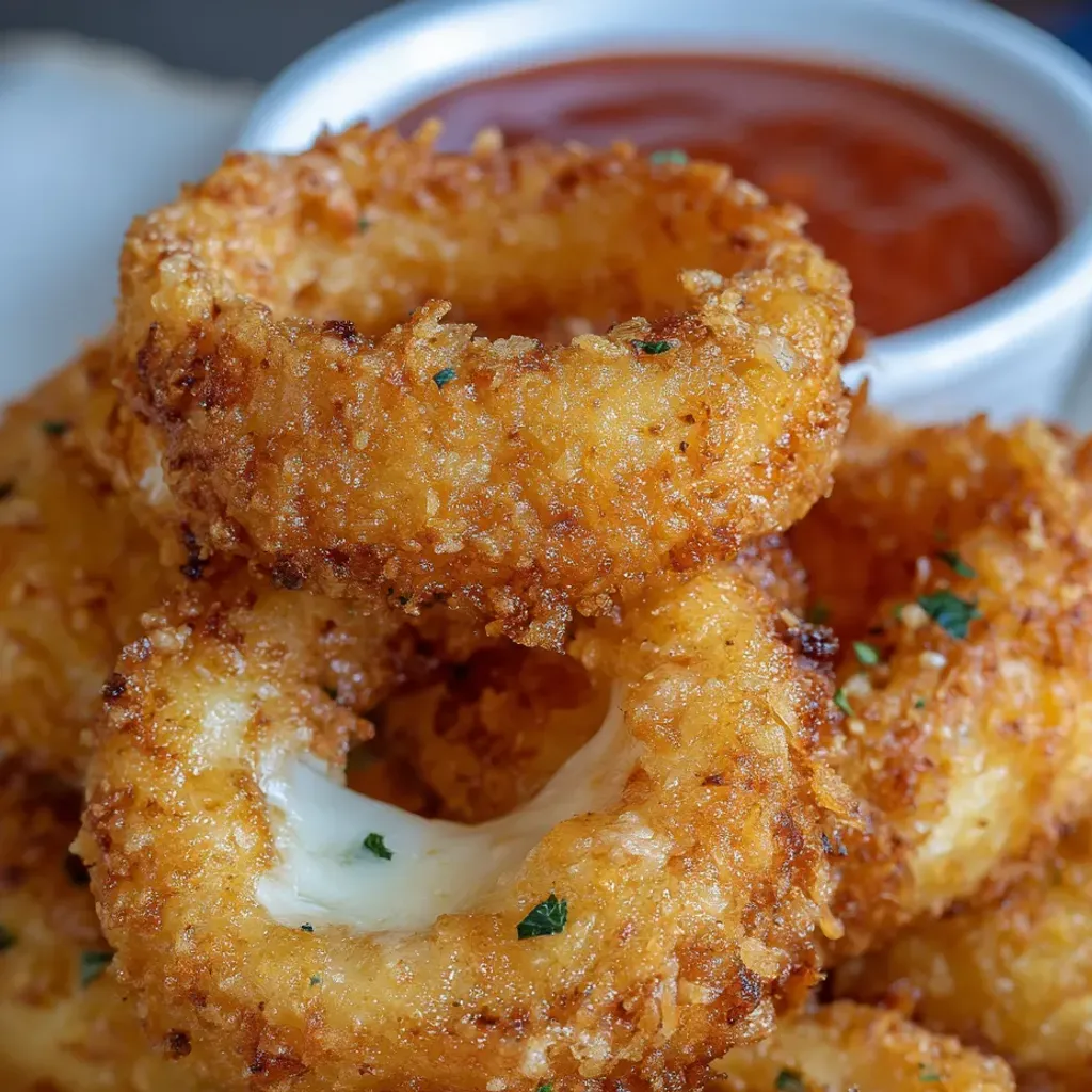 Irresistible Cheesy Onion Rings