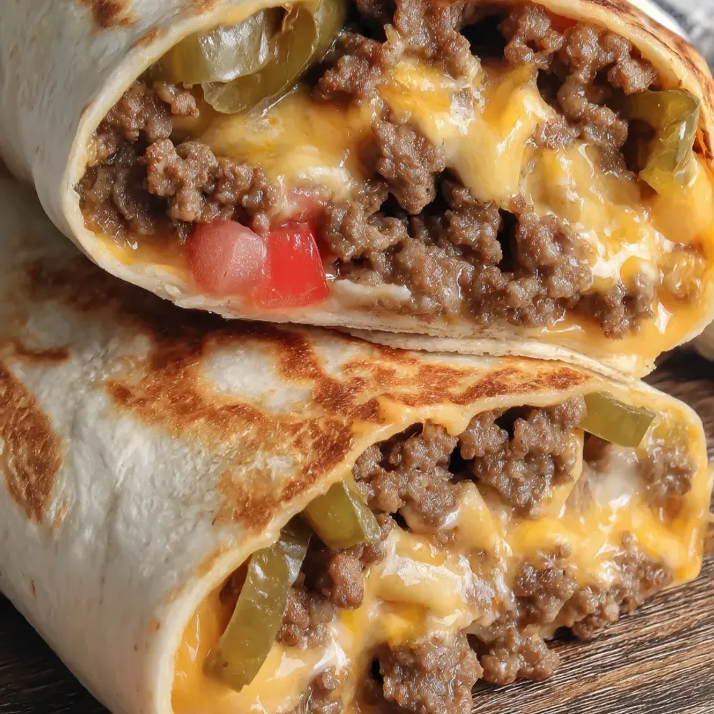 Quick Air Fryer Cheeseburger Wraps