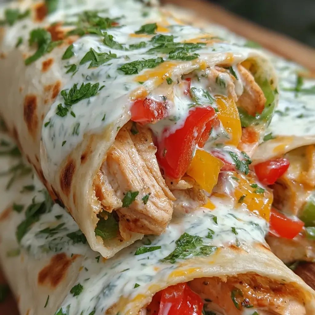 Ranch Chicken and Bell Pepper Burritos