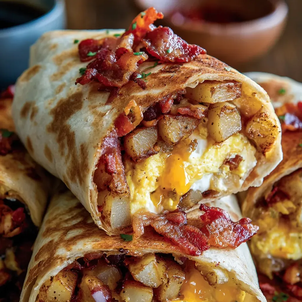 Savory Bacon Egg Cheese Breakfast Burrito Recipe