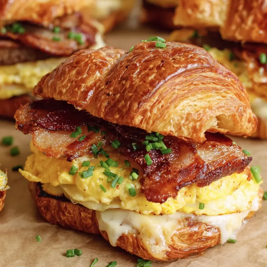 Savory Breakfast Croissant Sandwiches Recipe