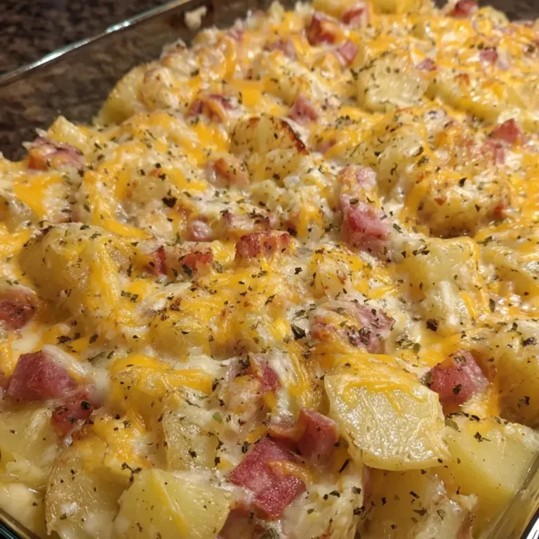 Savory Cheesy Ham and Potato Bake