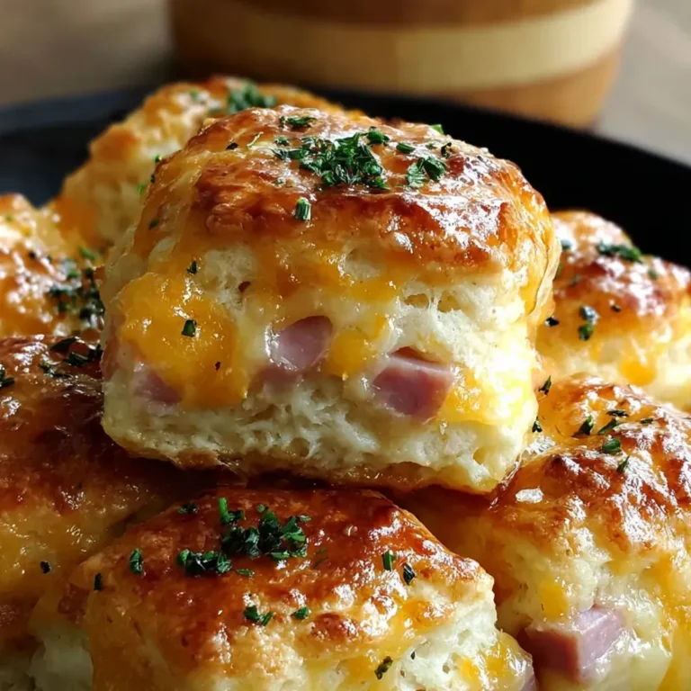 Savory Ham and Cheese Butter Biscuits
