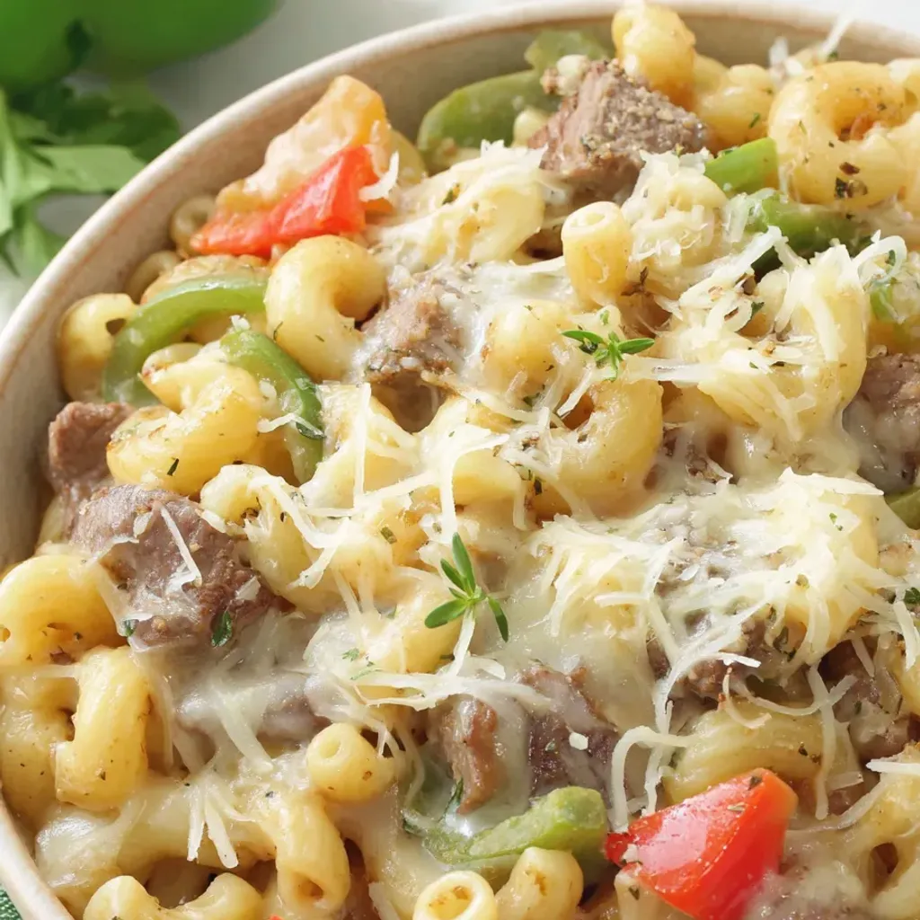 Savory Philly Cheesesteak Pasta Recipe