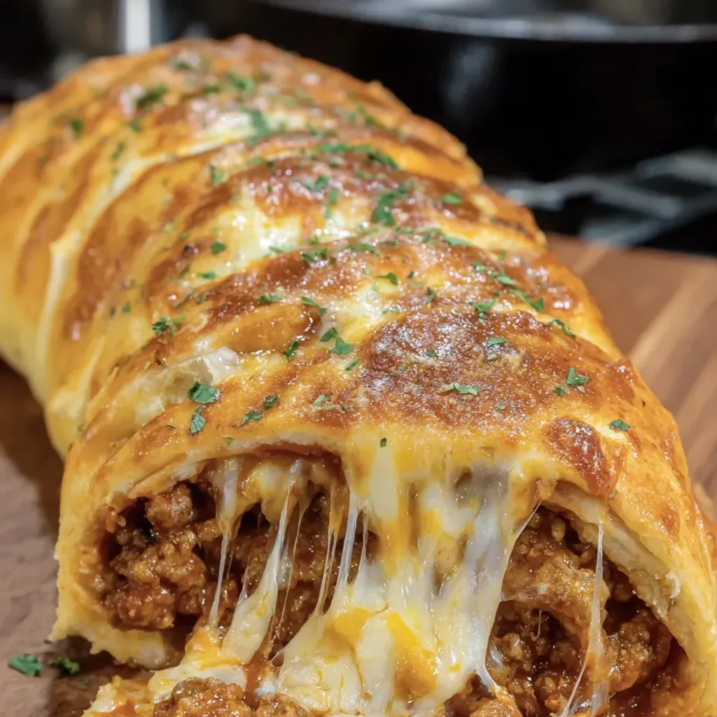 Savory Sloppy Joe Stromboli Recipe