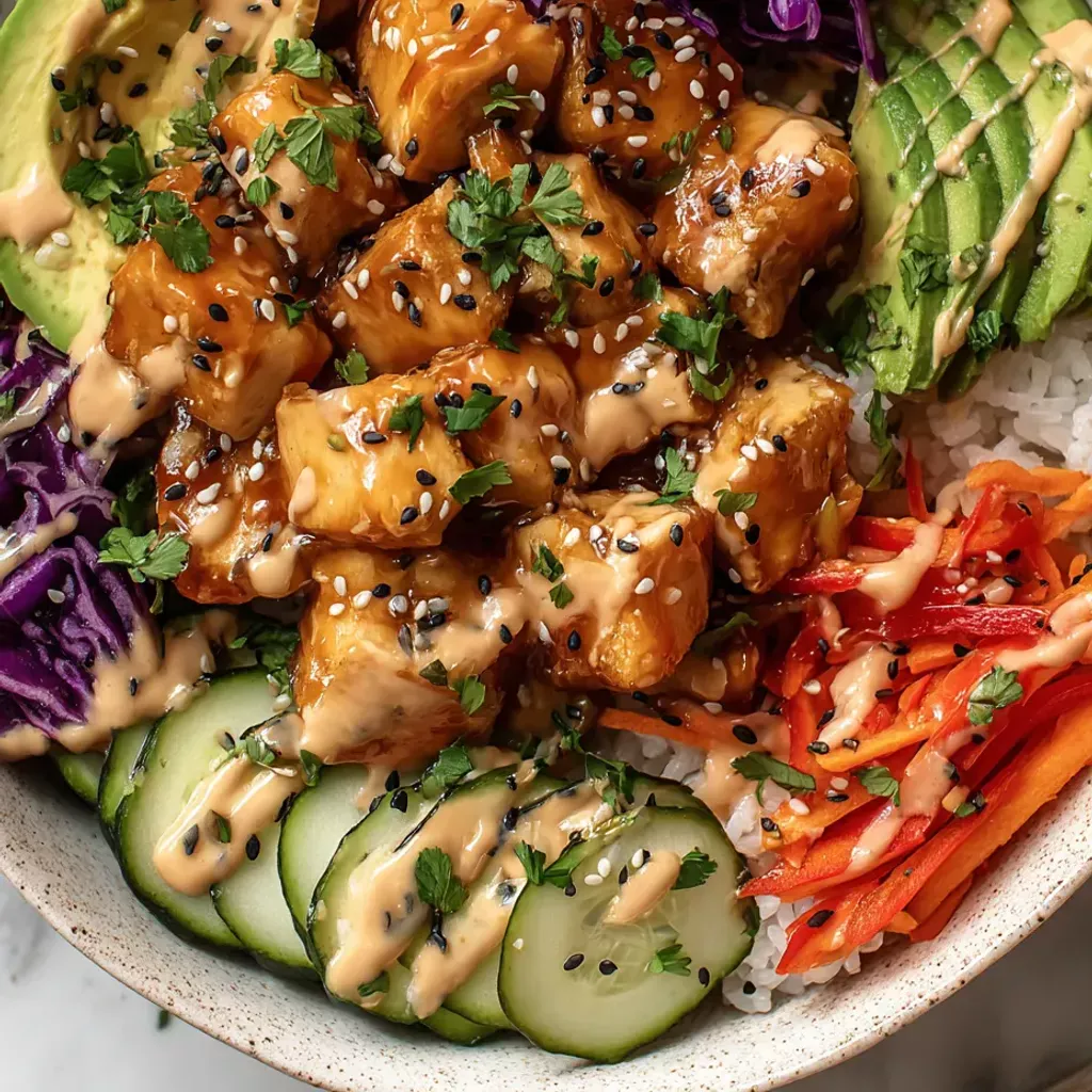 Spicy Bang Bang Chicken Rice Bowl
