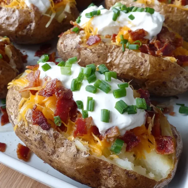 Ultimate Loaded Baked Potatoes with Bacon and Cheddar