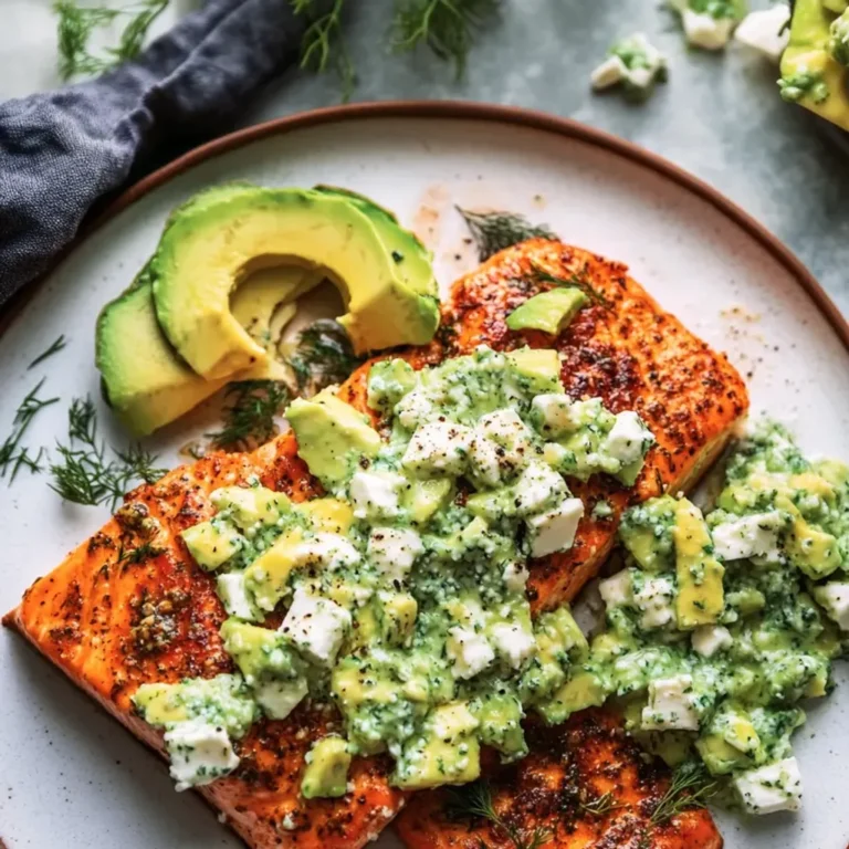 Avocado Feta Baked Salmon Recipe