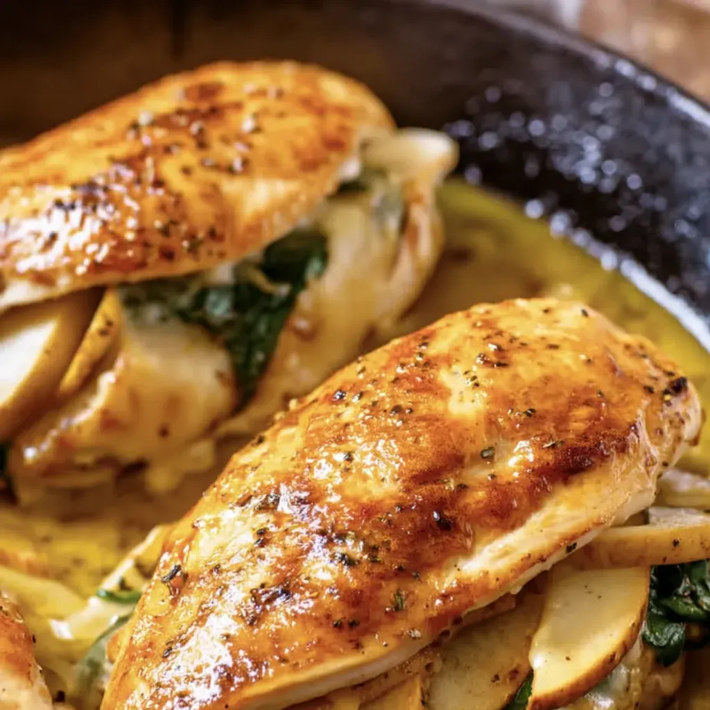 Cheesy Apple Stuffed Chicken - Delicious Dinner Recipe