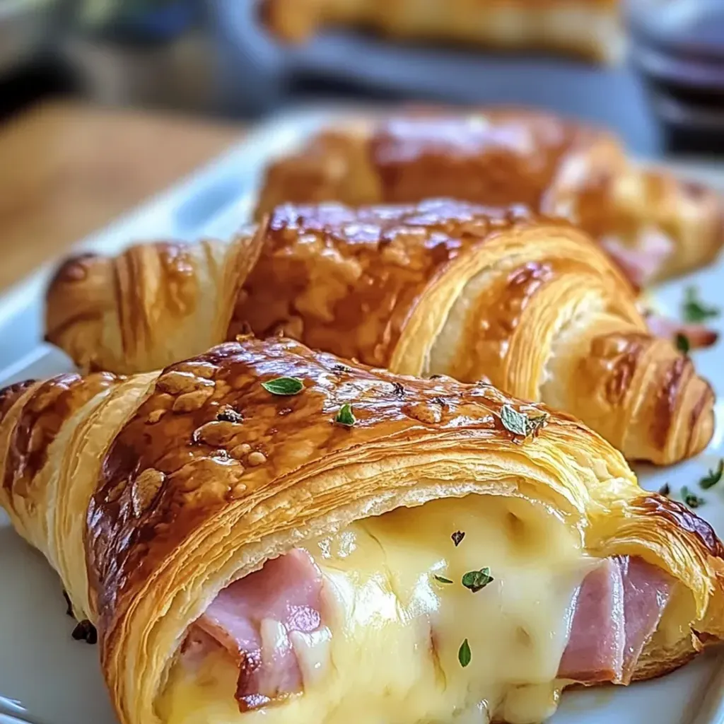 Cheesy Baked Ham Croissants: Easy Recipe