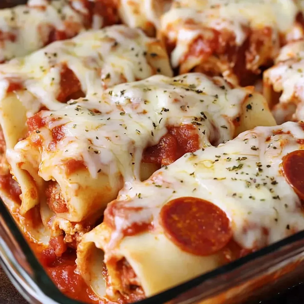 Cheesy Pepperoni Pizza Lasagna Roll Ups