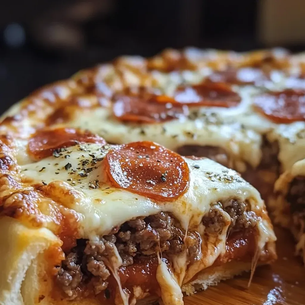 Cheesy Pizza Burger Pie Recipe
