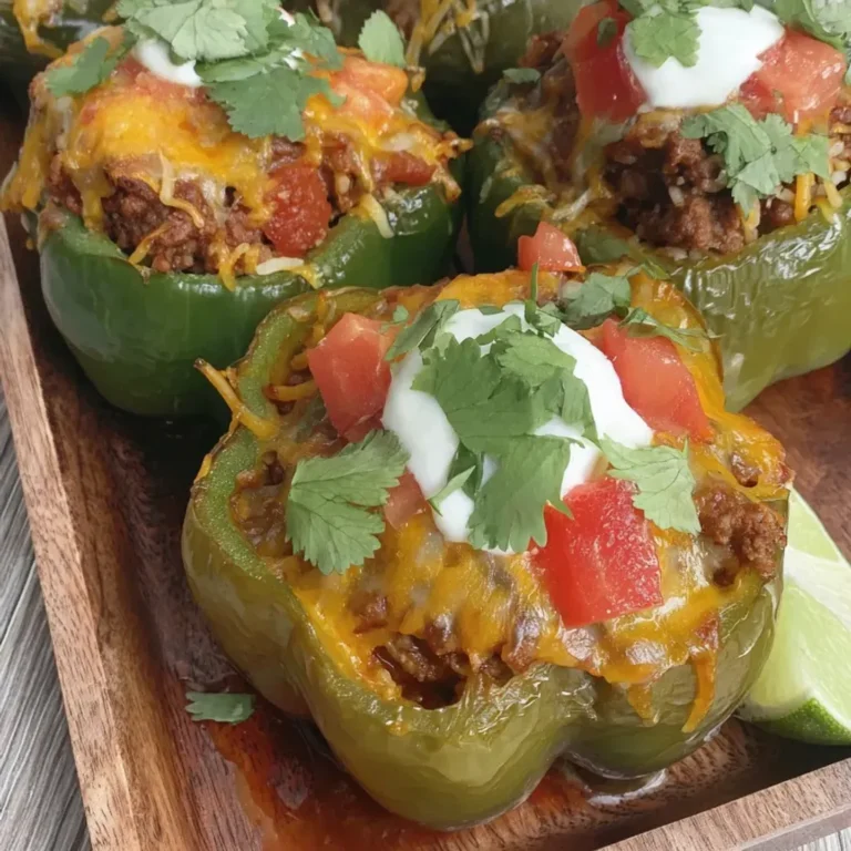 Cheesy Taco Stuffed Peppers: Air Fryer Recipe