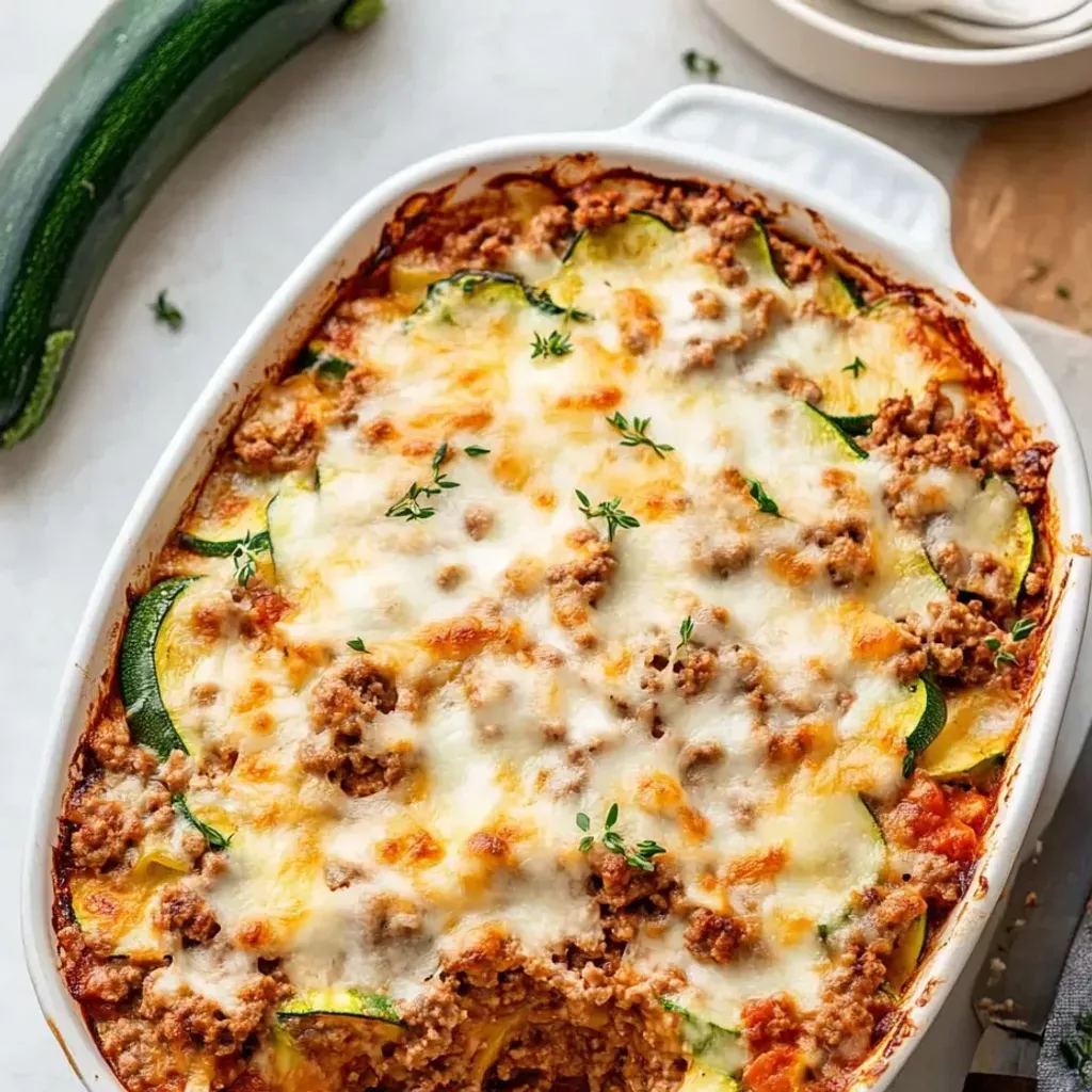 Cheesy Zucchini Beef Bake