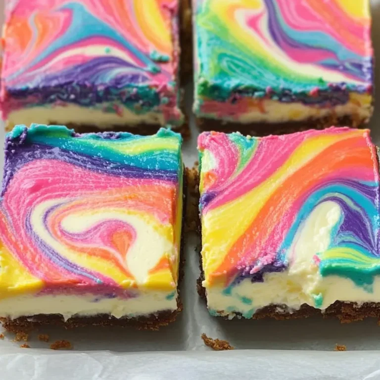 Colorful Cheesecake Swirl Bars Recipe