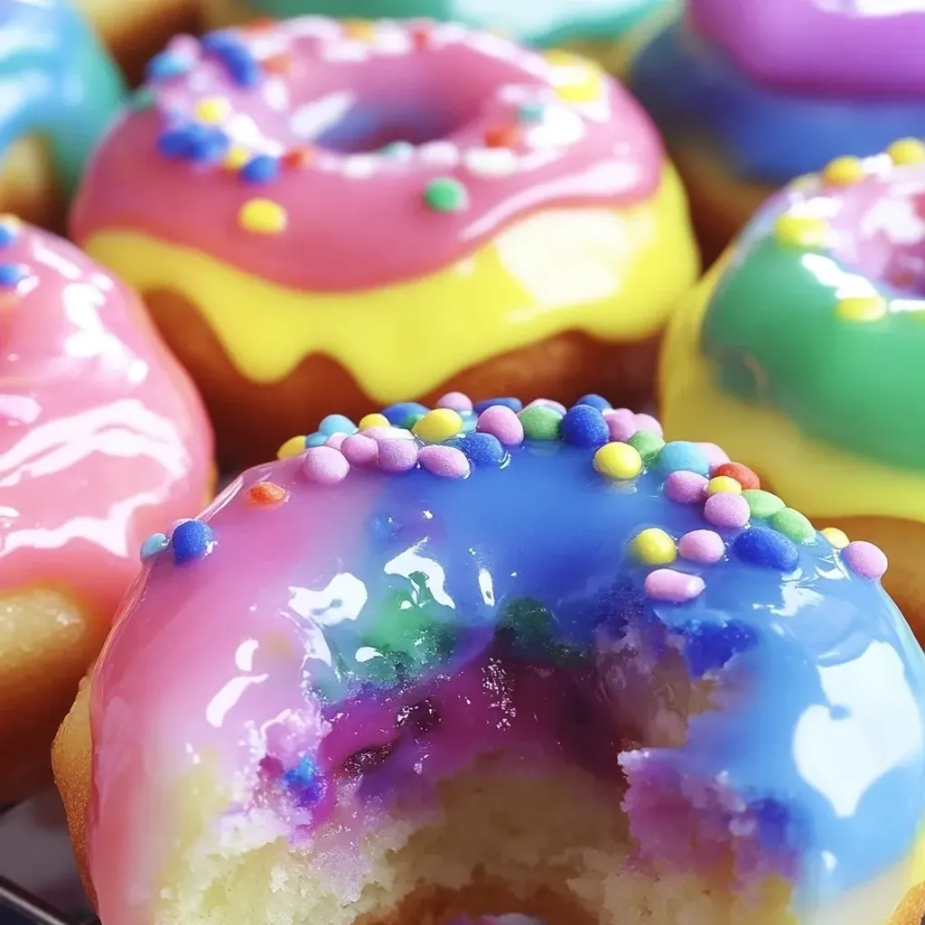 Colorful Rainbow Doughnuts for a Fun Treat