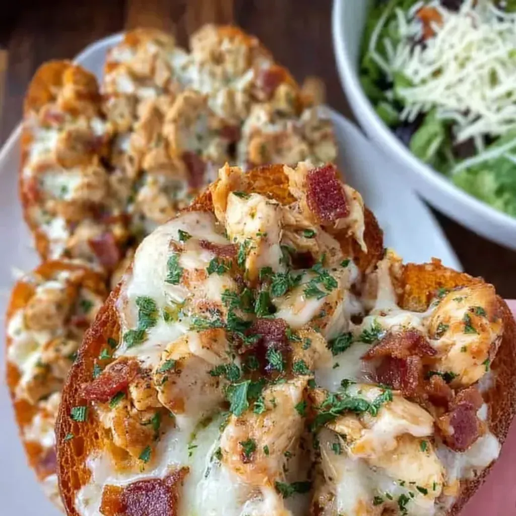 Creamy Chicken Alfredo with Garlic Toast