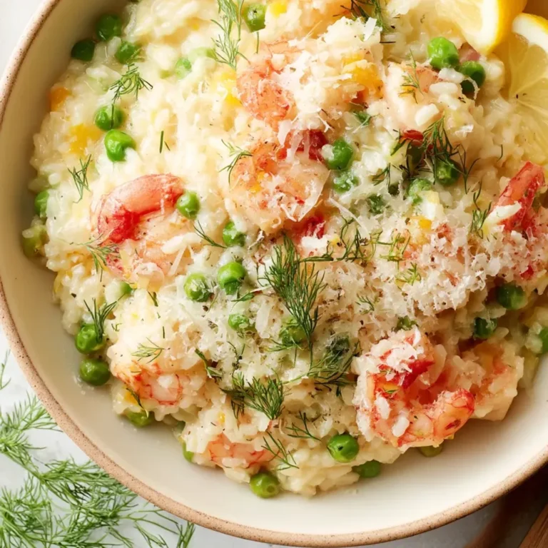 Creamy Shrimp Risotto Recipe with Fresh Peas