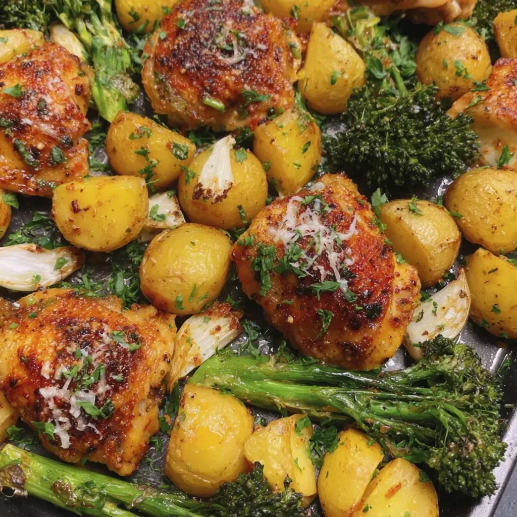 Crispy Sheet Pan Parmesan Garlic Chicken