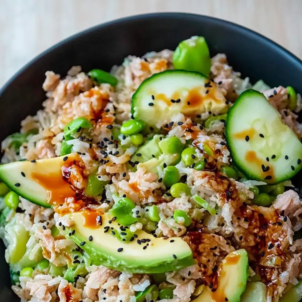 Crispy Tuna Avocado Rice Salad Recipe