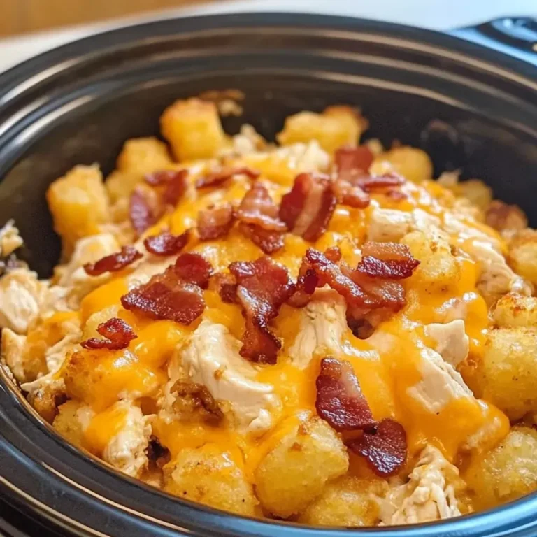 Crockpot Chicken Tater Tot Casserole - Easy & Delicious!