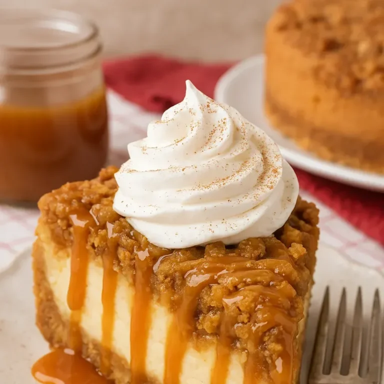 Decadent Apple Cheesecake with Crunchy Crisp Topping