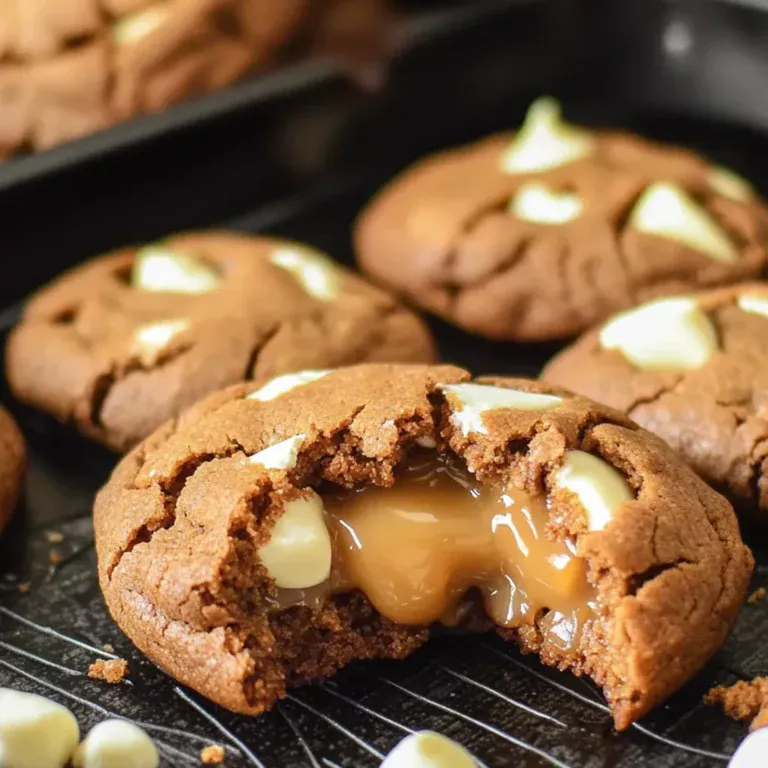 Decadent Caramel Ginger White Chocolate Cookies