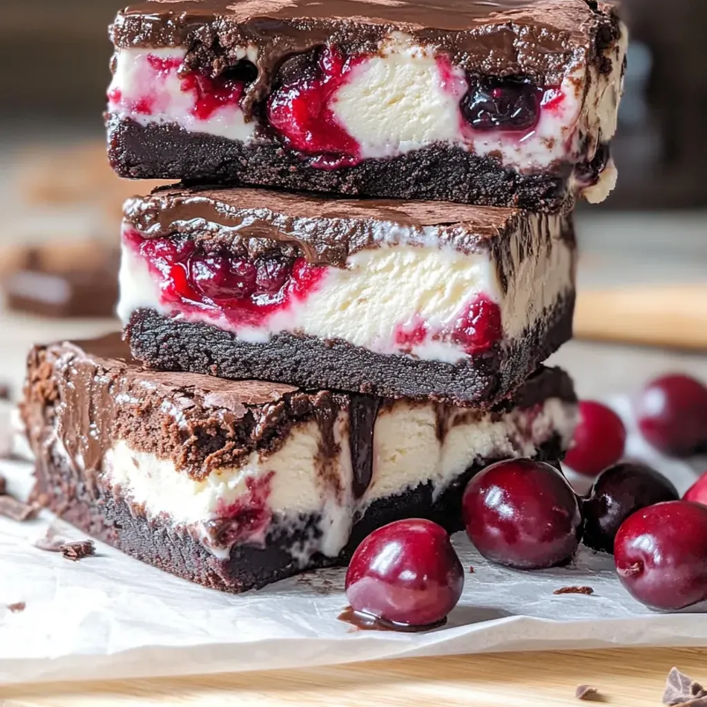 Decadent Cherry Brownie Ice Cream Sandwiches
