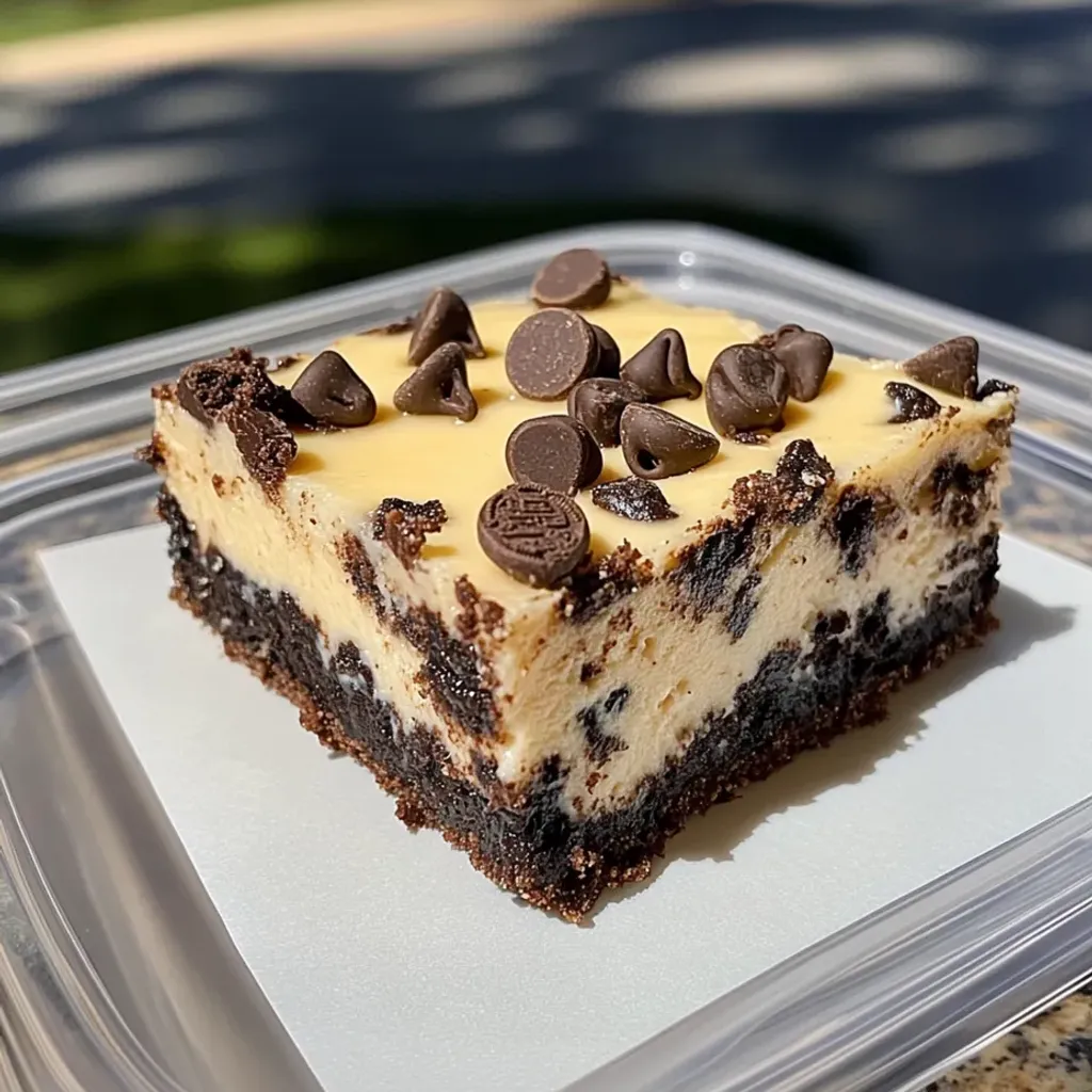 Decadent Chocolate Chip Oreo Cheesecake Bars
